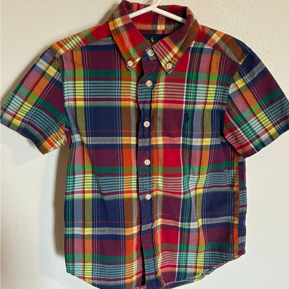 Ralph Lauren Multicolor Plaid Kids Button Down Shirt Size 4 - Picture 1 of 3